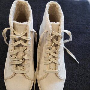 Brush Suede Ankle Boots. Size 10. Fur lined